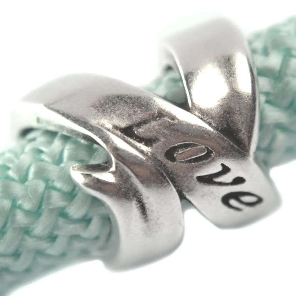 Leerschuiver Love Ø10mm Zilver DQ 16x14mm