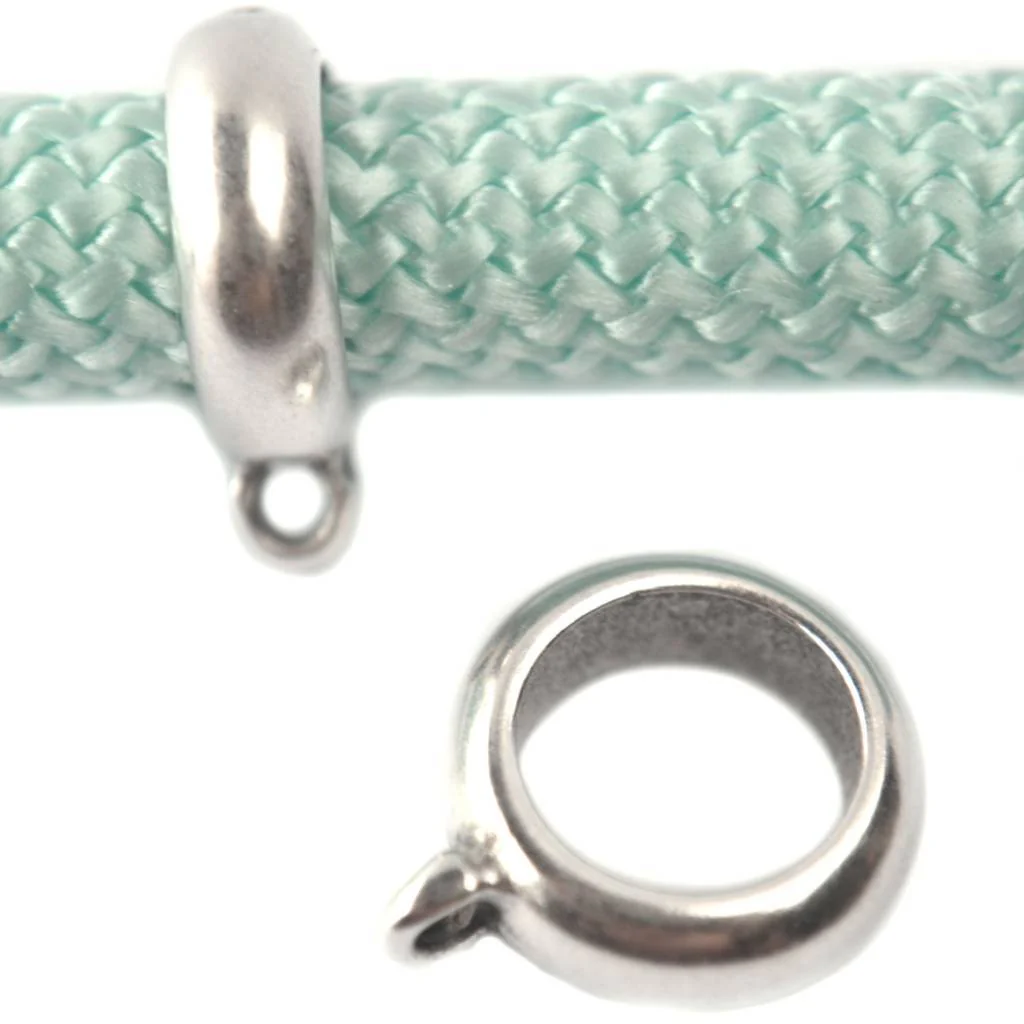 Leerschuiver met Oog Ø10mm Zilver DQ 18x5mm