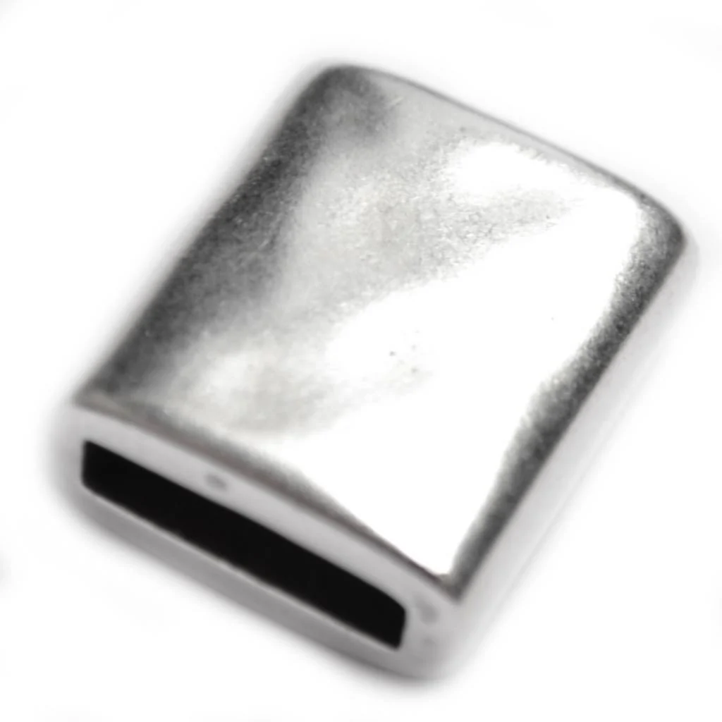 Leerschuiver rechthoek Ø13x2.5 Zilver DQ 19x16mm