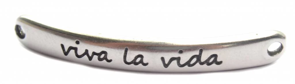 Tussenzetsel 'viva la vida' Zilver DQ 43x5mm