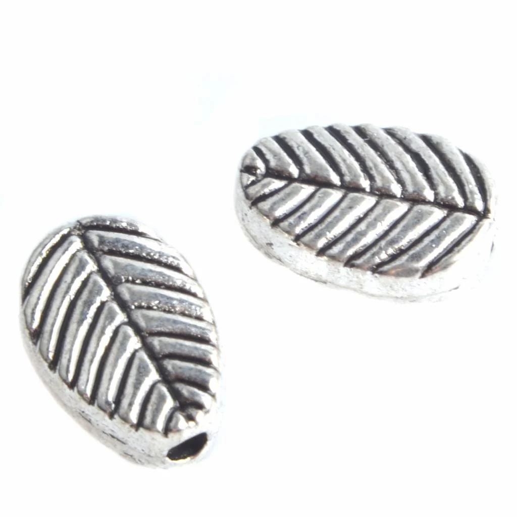 Kraal blaadje Zilver 6x8mm - 15 stuks