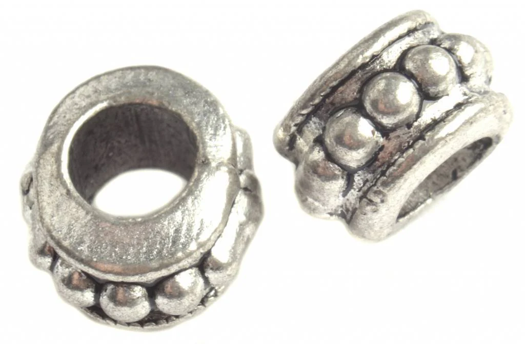 Kraal dots Ø5,5mm Zilver 11mm - 3 stuks