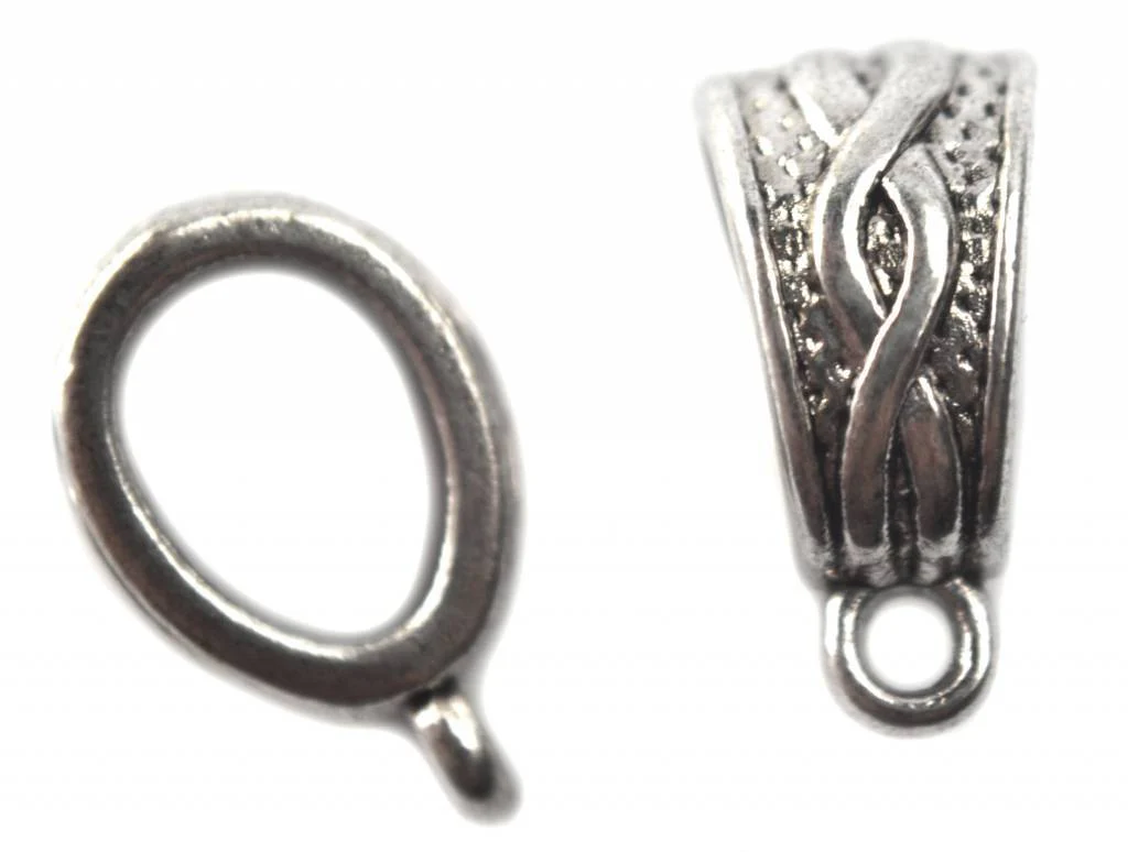 Kraal met oog Ø7x5mm zilver 14x8mm - 5 stuks