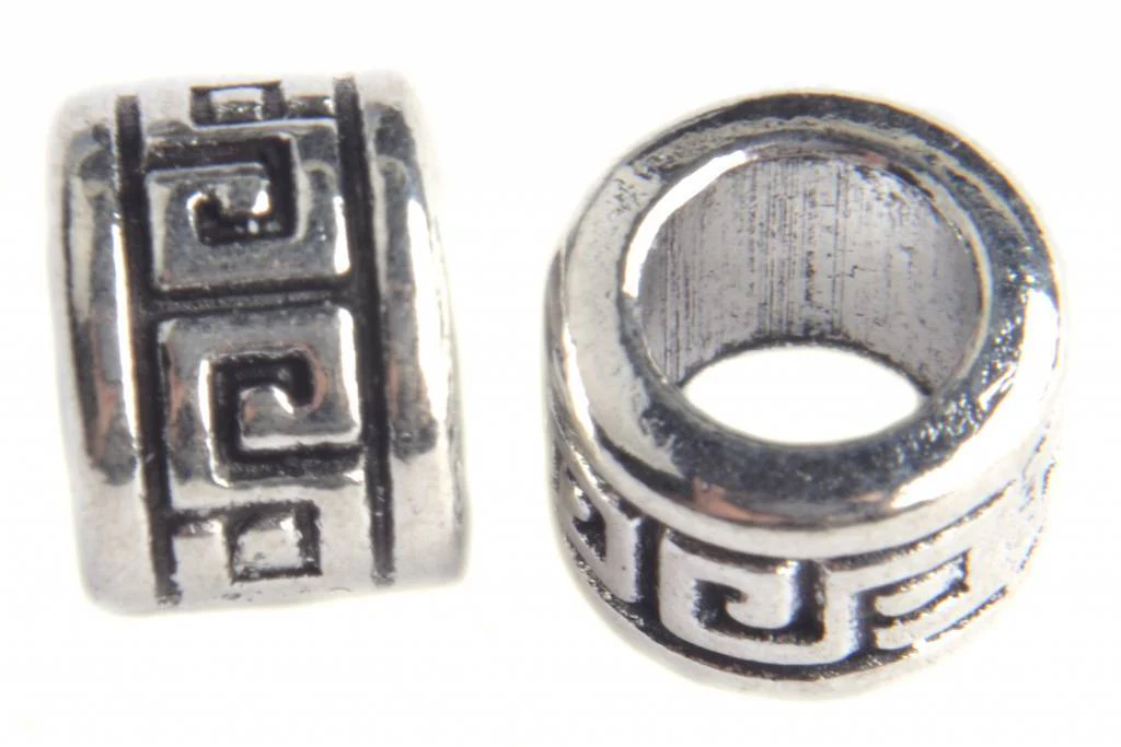 Kraal rondel grieks Ø6mm Zilver 9x7mm