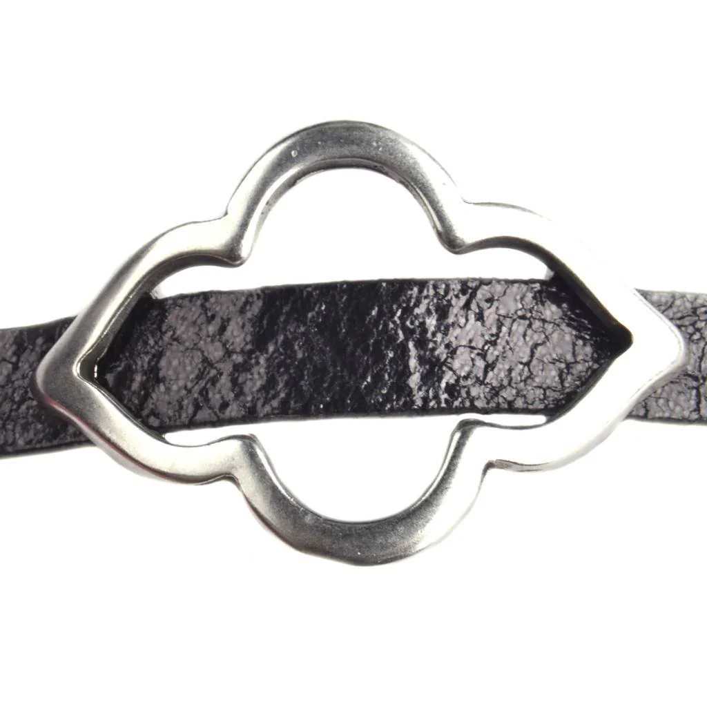 Leerschuiver boho Ø10x2mm Zilver DQ