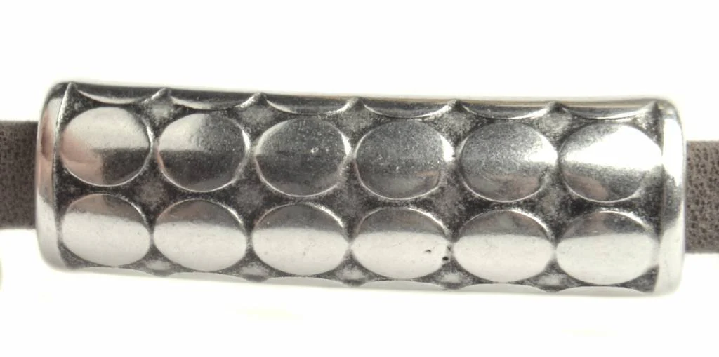 Leerschuiver dots Ø5x2.5mm Zilver DQ