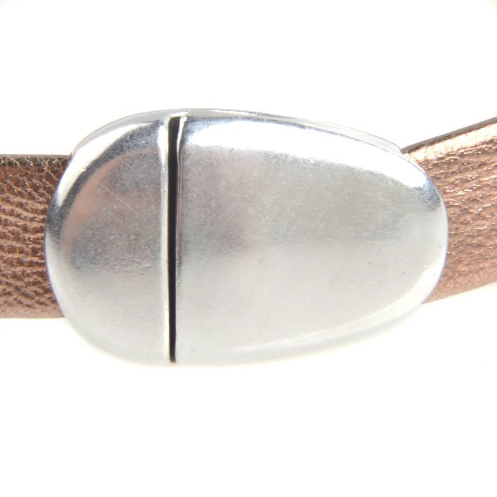 Magneetsluiting ovaal Ø10x2mm Zilver DQ