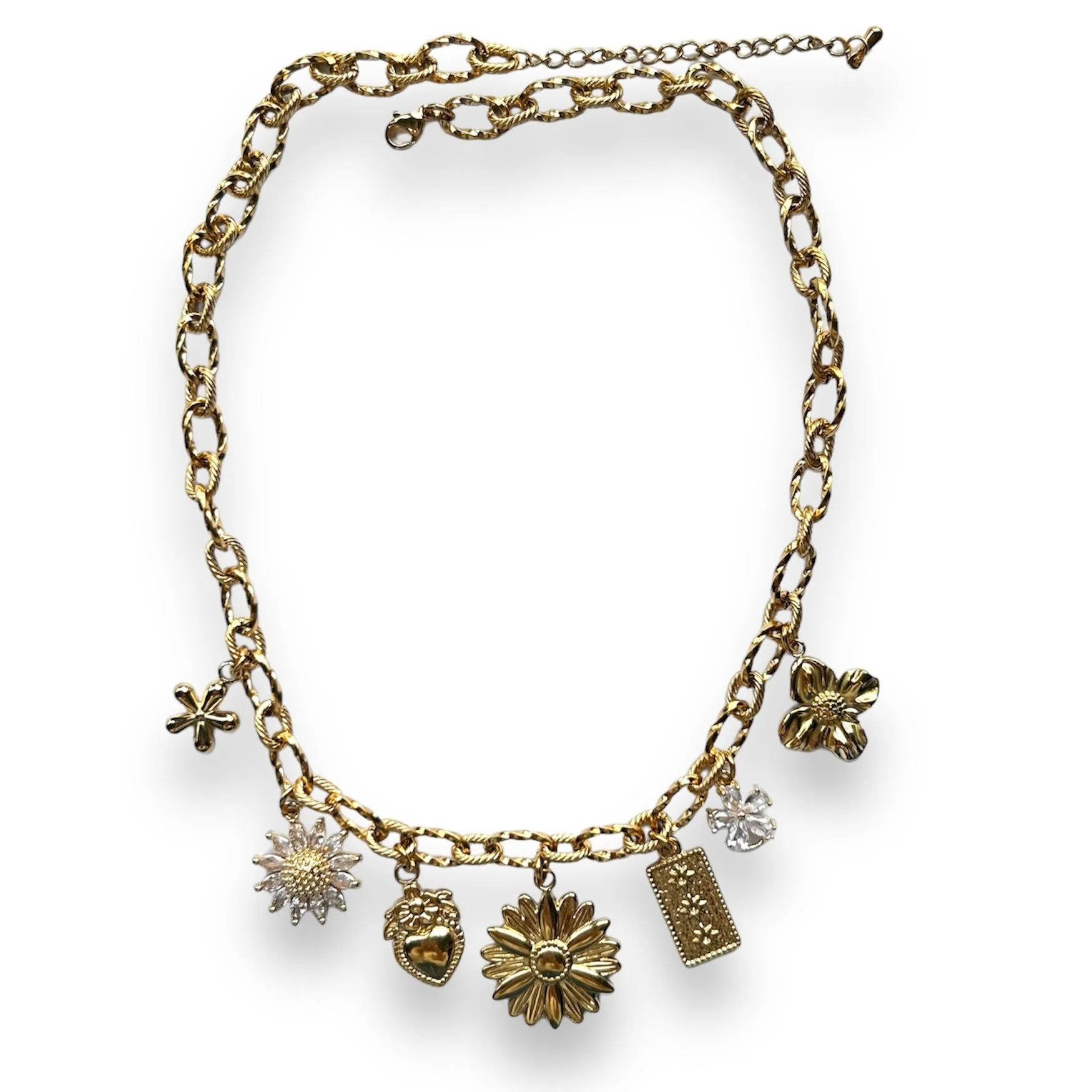 Zirconia flowers ketting Stainless steel - Image 2