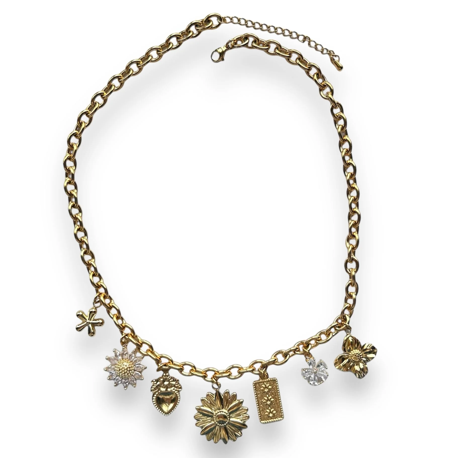 Zirconia flowers ketting Stainless steel - Image 3