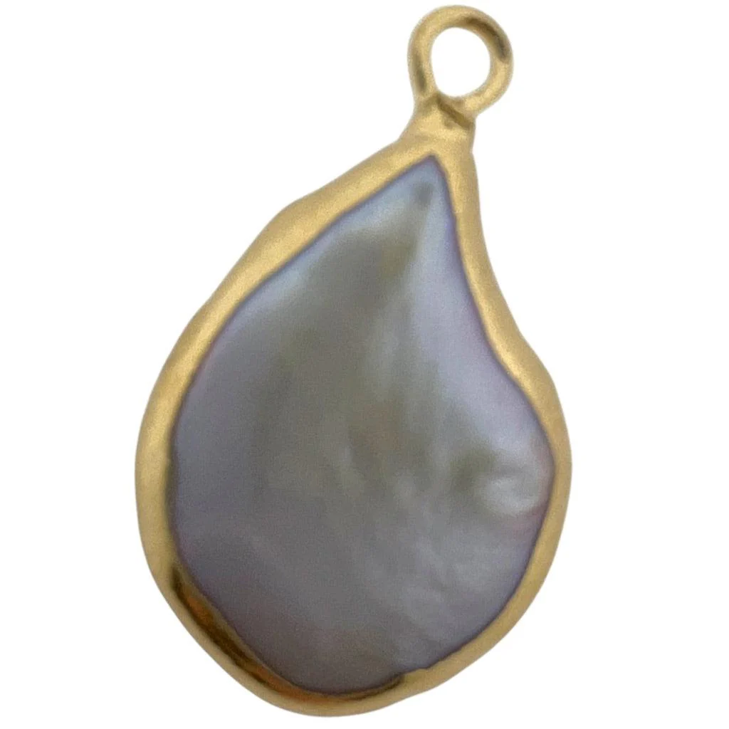 Zoetwaterparel hanger goud 18x14mm