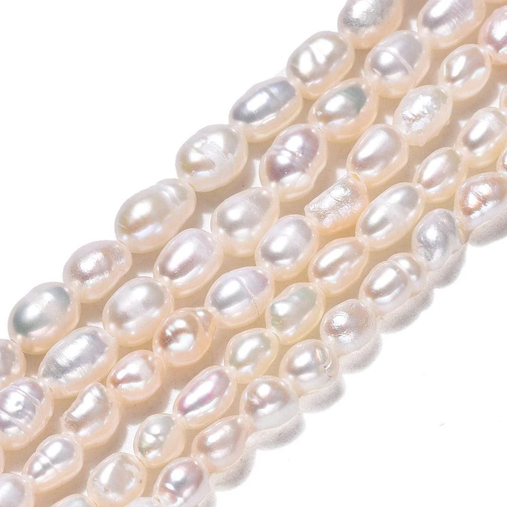 Zoetwaterparel lang 4-5mm wit - per stuk