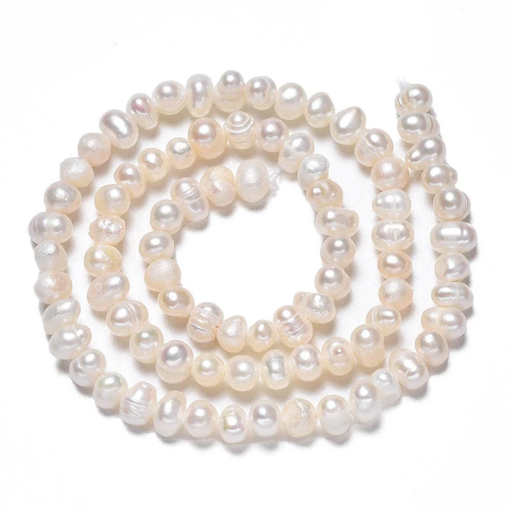Zoetwaterparel rond 5-6mm wit - per stuk - Image 4