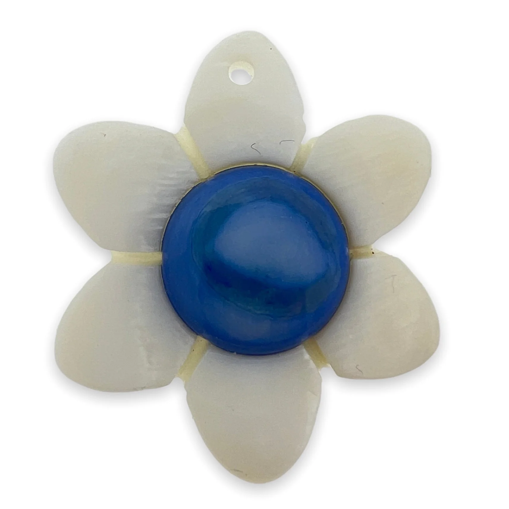 Zoetwaterschelp bedel Bloem parelmoer Donkerblauw 28mm - per stuk