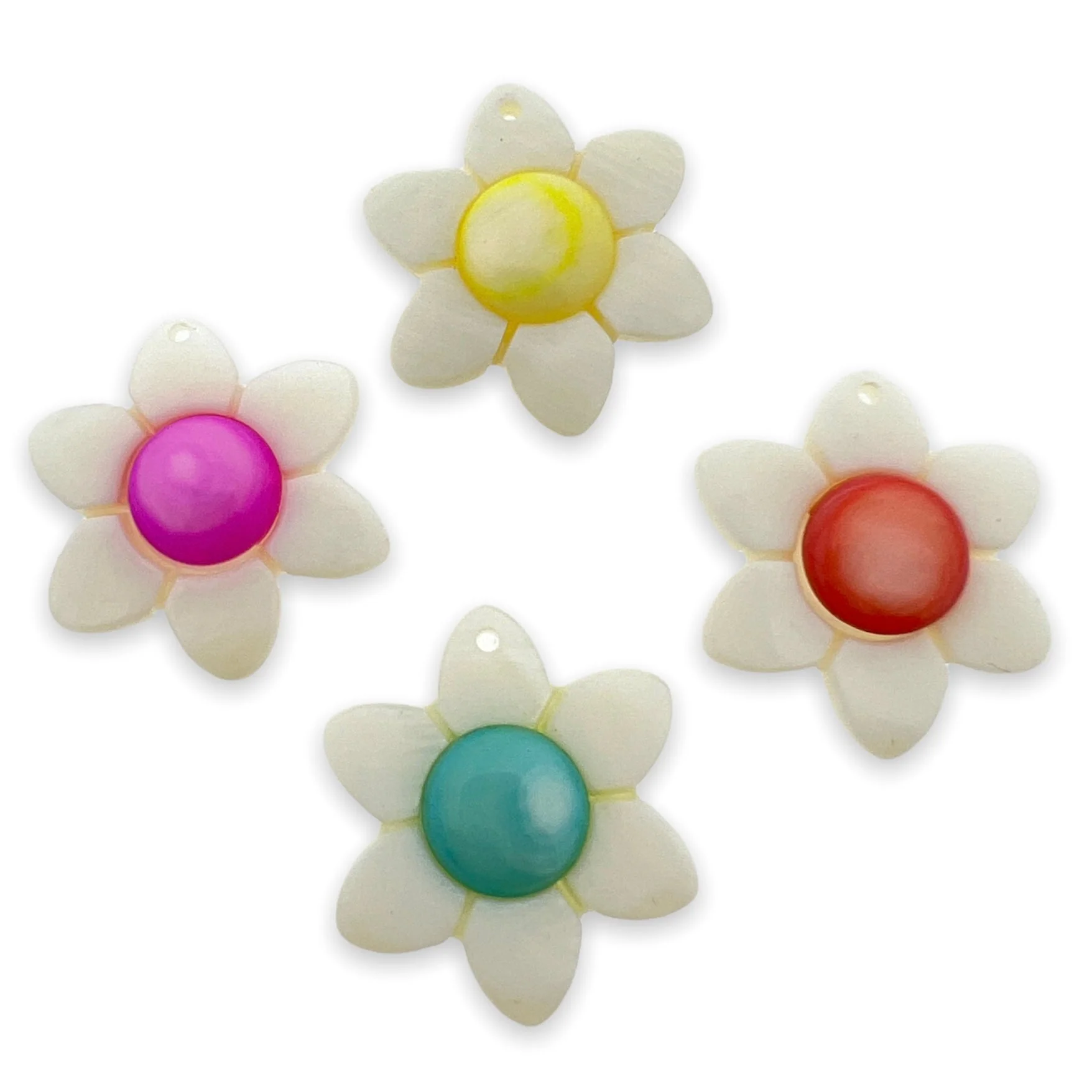 Zoetwaterschelp bedel Bloem parelmoer Geel 28mm - per stuk - Image 2