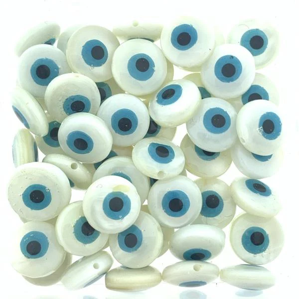 Zoetwaterschelp kraal Evil eye parelmoer 9mm