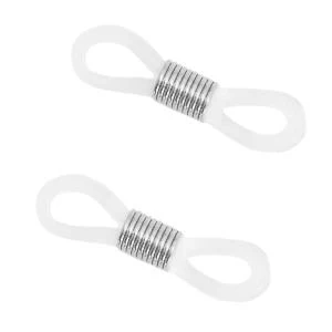 Zonnebril houders clear lichtzilver RVS 20x5mm - 2 stuks