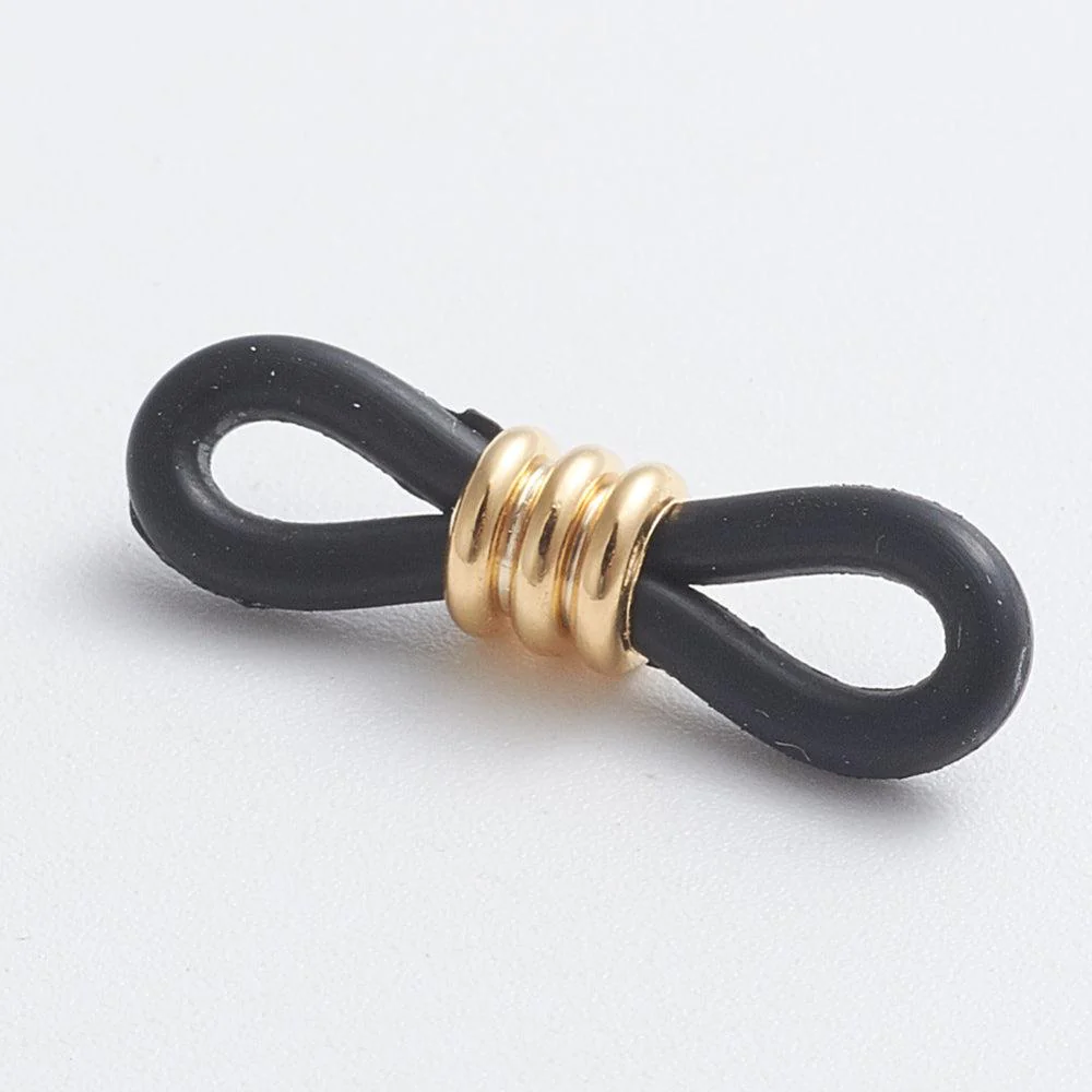 Zonnebril houders goud-zwart stainless steel 20,5x6mm - 2 stuks