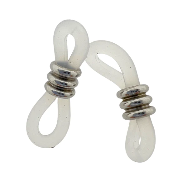 Zonnebril houders zilver-transparant stainless steel 20,5x6mm - 2 stuks