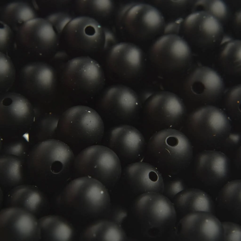 Edelsteen Frosted Black Agaat 8mm